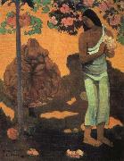 Paul Gauguin Woman Holding Flowers oil painting picture wholesale